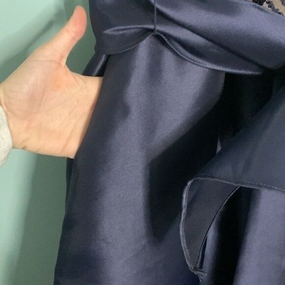 R&M Richards Women's Size Short Sleeve Sequin-Embellished High-Low Gown - Picture 9 of 12